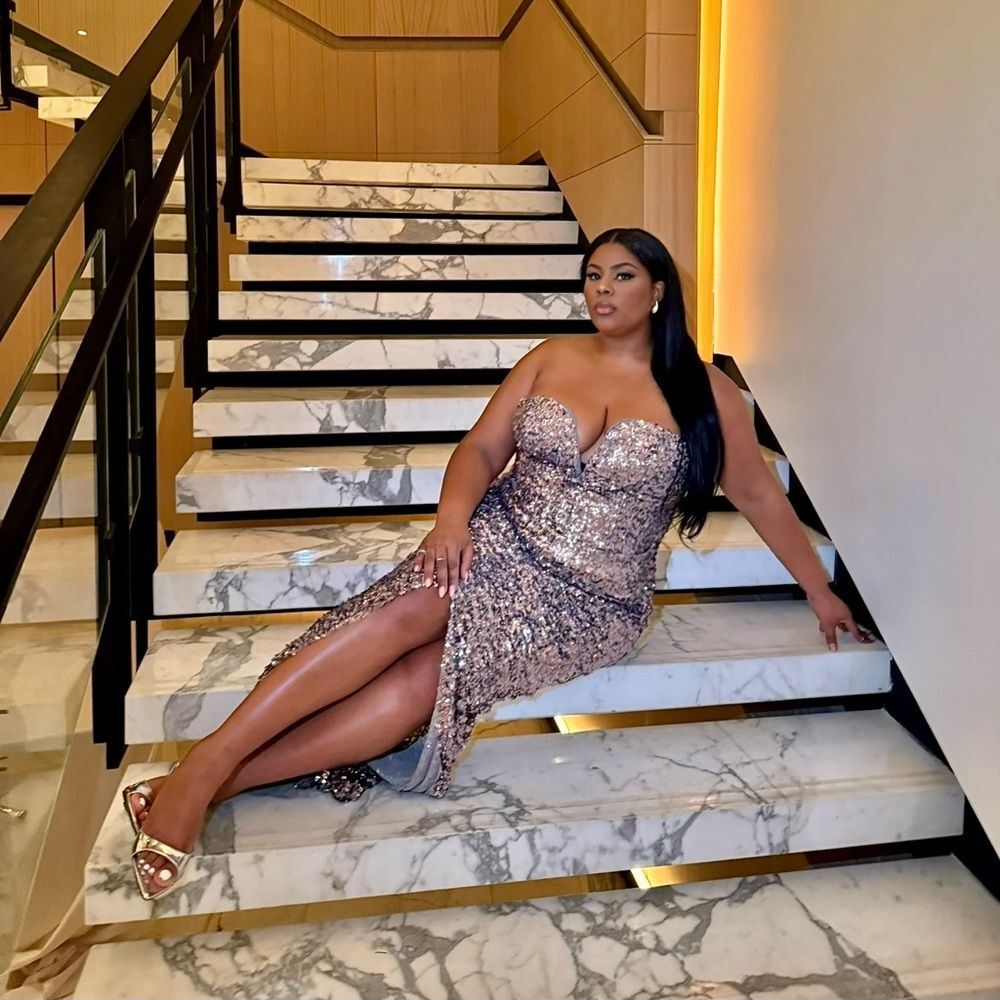 Fashion Nova Strapless Sequin Dress in Silver - Picture 3 of 4